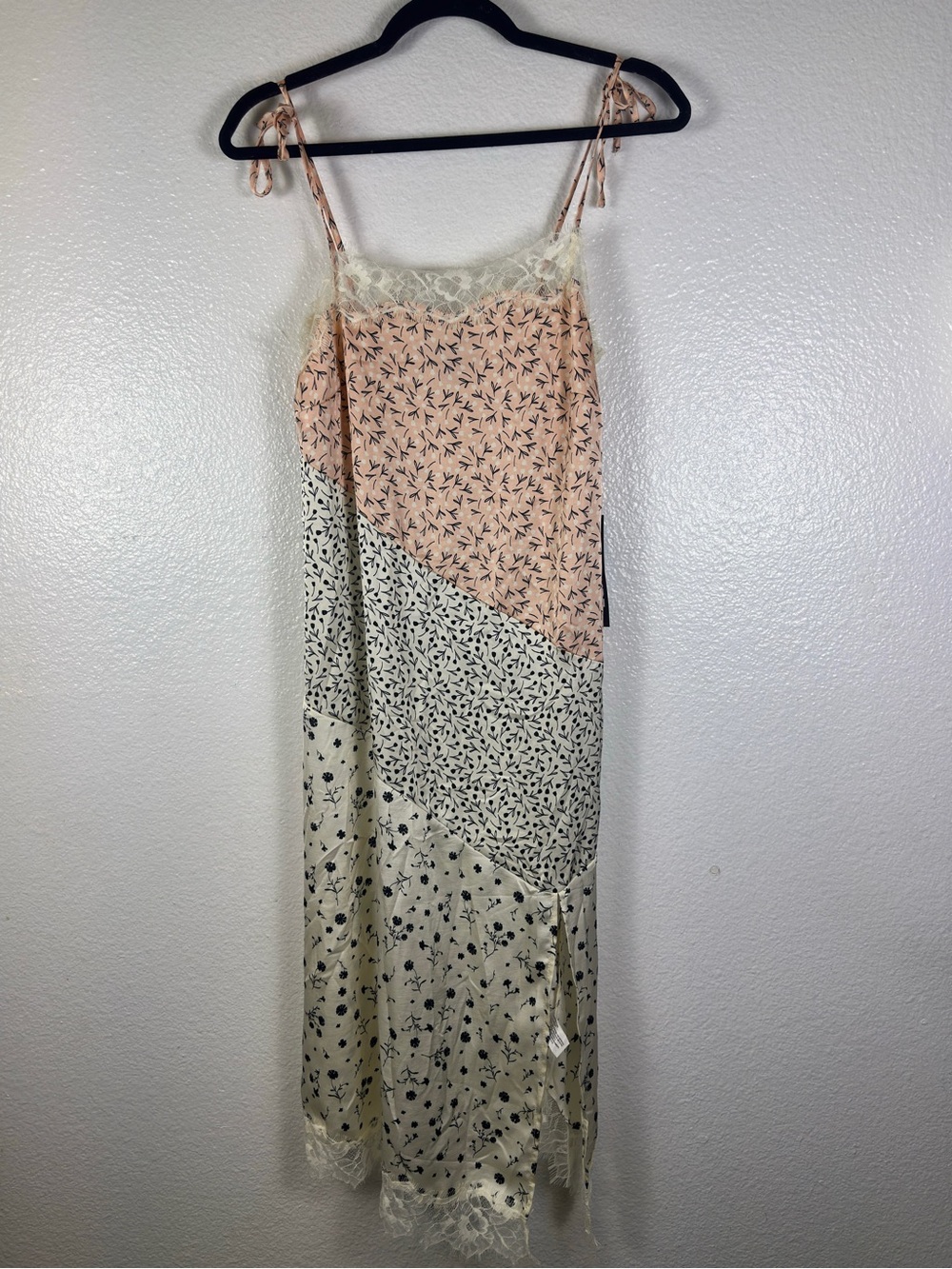 Future Collective XS Floral Lace Trim Full Slip Adjustable Straps